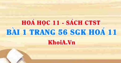 Bài 1 trang 56 SGK Hóa 11 Chân trời sáng tạo